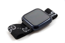 Load image into Gallery viewer, Fitbit Versa Elastic Watch Band - Sparkly Black Silver GG Pattern – Versa 1 / 2 / Lite