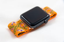 Load image into Gallery viewer, Elastic Apple Watch Band - Orange Green Ethnic Pattern