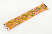 Load image into Gallery viewer, Elastic Apple Watch Band - Orange Green Ethnic Pattern