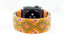 Load image into Gallery viewer, Elastic Apple Watch Band - Orange Green Ethnic Pattern