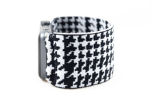 Load image into Gallery viewer, Houndstooth B&W Elastic Apple Watch Band