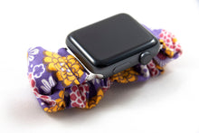 Load image into Gallery viewer, Purple Dahlia / Daisy Apple Watch Scrunchie Band - 38mm 42mm / 40mm 44mm Series 1 - 6 & SE