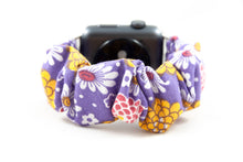 Load image into Gallery viewer, Purple Dahlia / Daisy Apple Watch Scrunchie Band - 38mm 42mm / 40mm 44mm Series 1 - 6 & SE