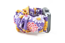 Load image into Gallery viewer, Purple Dahlia / Daisy Apple Watch Scrunchie Band - 38mm 42mm / 40mm 44mm Series 1 - 6 & SE