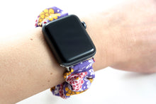 Load image into Gallery viewer, Purple Dahlia / Daisy Apple Watch Scrunchie Band - 38mm 42mm / 40mm 44mm Series 1 - 6 & SE