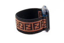 Load image into Gallery viewer, Fitbit Versa Elastic Watch Band - Sparkly Black Brown F Pattern – Versa 1 / 2 / Lite