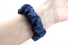 Load image into Gallery viewer, Navy Blue Diamond Pattern Apple Watch Scrunchie Band