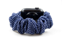 Load image into Gallery viewer, Navy Blue Diamond Pattern Apple Watch Scrunchie Band
