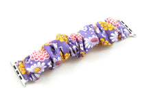 Load image into Gallery viewer, Purple Dahlia / Daisy Apple Watch Scrunchie Band - 38mm 42mm / 40mm 44mm Series 1 - 6 & SE