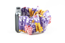 Load image into Gallery viewer, Purple Dahlia / Daisy Apple Watch Scrunchie Band - 38mm 42mm / 40mm 44mm Series 1 - 6 & SE
