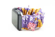 Load image into Gallery viewer, Purple Dahlia / Daisy Apple Watch Scrunchie Band - 38mm 42mm / 40mm 44mm Series 1 - 6 & SE