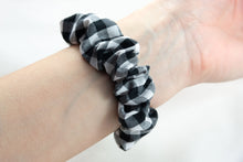 Load image into Gallery viewer, B&W Gingham Scrunchie Fitbit Watch Band