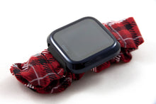 Load image into Gallery viewer, Red Plaid Scrunchie Fitbit Watch Band