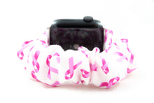 Load image into Gallery viewer, Breast Cancer Awareness Apple Watch Scrunchie Band