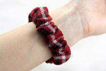 Load image into Gallery viewer, Red Plaid Scrunchie Fitbit Watch Band