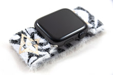 Load image into Gallery viewer, Zebra LV Pattern Extra Wide Elastic Apple Watch Band - Hand-Stitched
