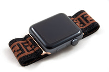 Load image into Gallery viewer, Sparkly Black Brown F Pattern Elastic Apple Watch Band
