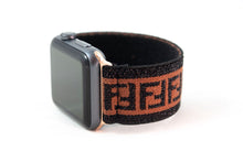 Load image into Gallery viewer, Sparkly Black Brown F Pattern Elastic Apple Watch Band
