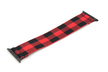 Load image into Gallery viewer, Red &amp; Black Plaid Elastic Apple Watch Band
