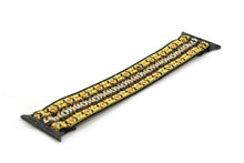 Load image into Gallery viewer, Yellow Black Woven Ethnic Pattern Elastic Apple Watch Band
