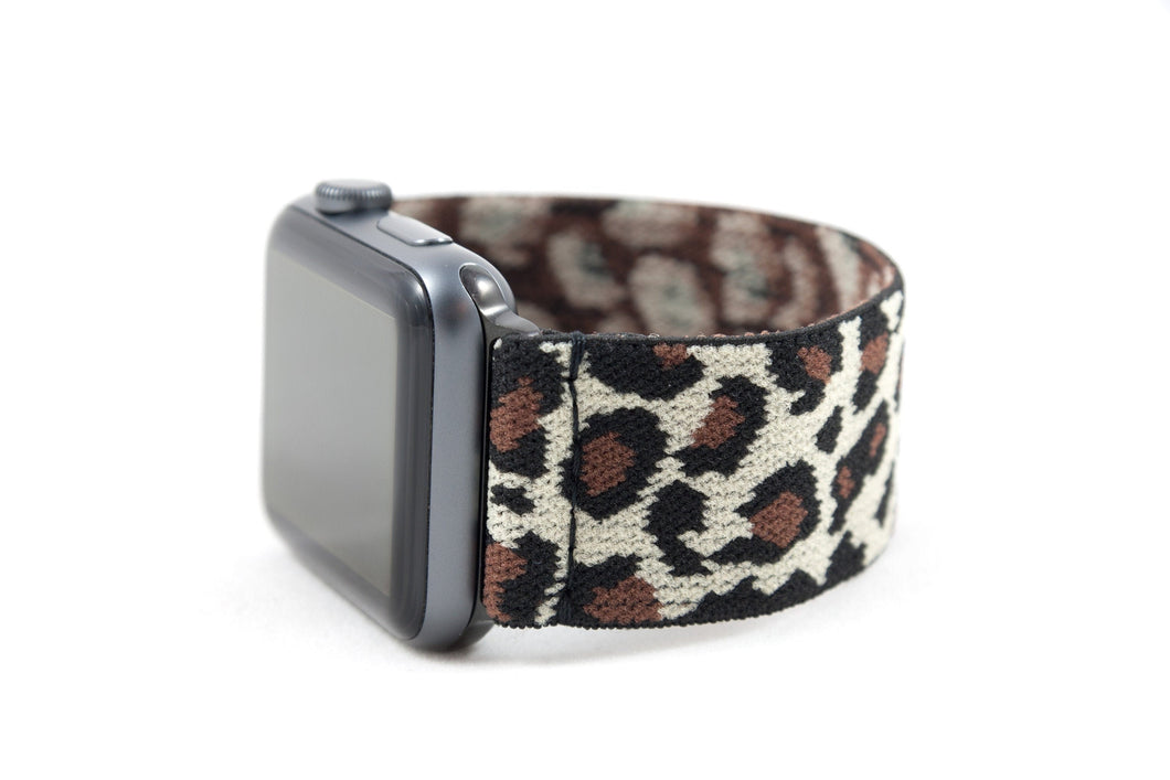 Beige Leopard Elastic Apple Watch Band