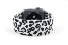 Load image into Gallery viewer, Black &amp; Grey Leopard Elastic Apple Watch Band
