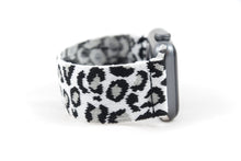 Load image into Gallery viewer, Black &amp; Grey Leopard Elastic Apple Watch Band
