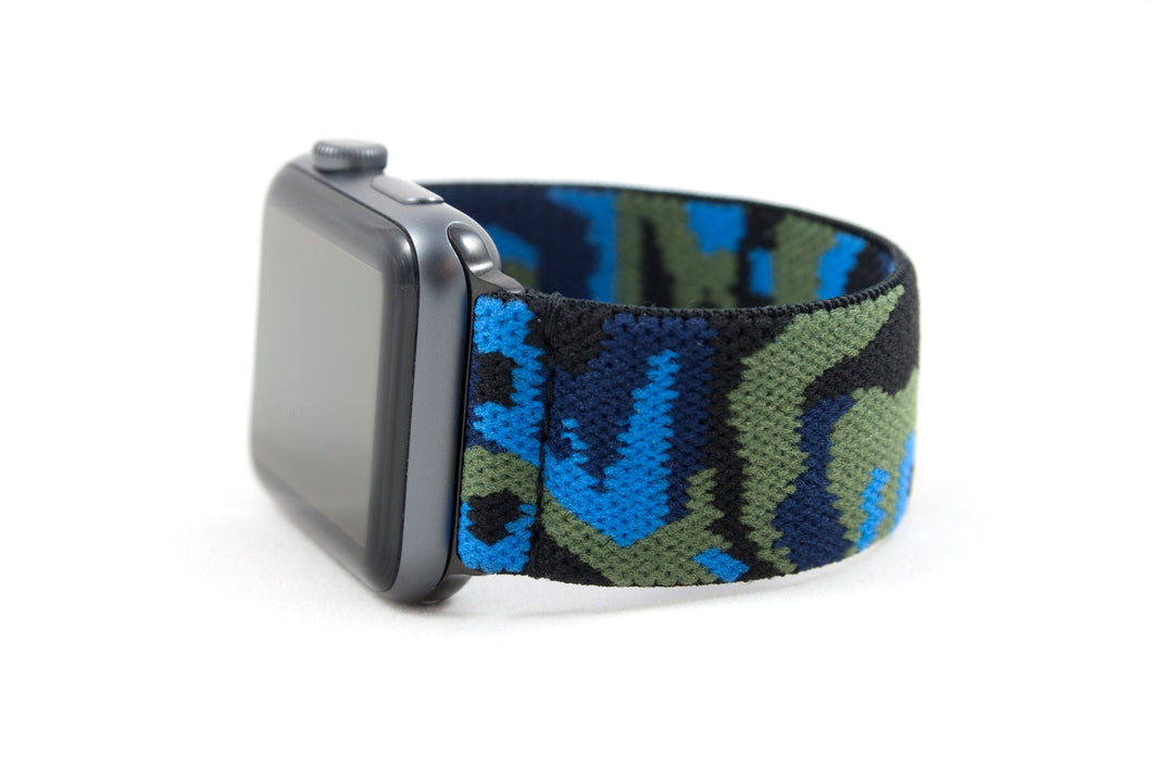 Blue Recon Elastic Apple Watch Band