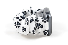 Load image into Gallery viewer, B&amp;W Paws Apple Watch Scrunchie Band
