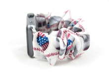 Load image into Gallery viewer, Baseball Apple Watch Scrunchie Band - 38mm 42mm / 40mm 44mm Series 1 - 6 &amp; SE
