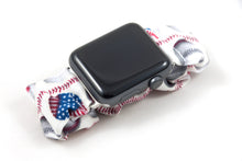 Load image into Gallery viewer, Baseball Apple Watch Scrunchie Band - 38mm 42mm / 40mm 44mm Series 1 - 6 &amp; SE
