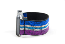 Load image into Gallery viewer, Sparkly Multicolor Striped Elastic Apple Watch Band

