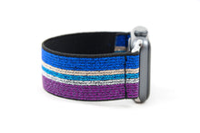 Load image into Gallery viewer, Sparkly Multicolor Striped Elastic Apple Watch Band
