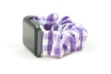 Load image into Gallery viewer, Purple Gingham Apple Watch Scrunchie Band - 38mm 42mm / 40mm 44mm Series 1 - 6 &amp; SE
