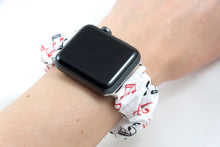 Load image into Gallery viewer, Music Note Apple Watch Scrunchie Band
