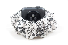 Load image into Gallery viewer, White Floral Apple Watch Scrunchie Band
