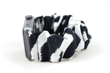 Load image into Gallery viewer, B&amp;W Zebra Apple Watch Scrunchie Band - 38mm 42mm / 40mm 44mm Series 1 - 6, SE
