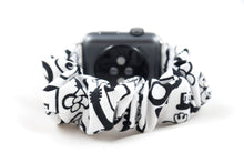 Load image into Gallery viewer, White Vintage Keys Apple Watch Scrunchie Band
