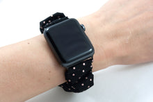 Load image into Gallery viewer, Rose Gold Polka Dot Apple Watch Scrunchie Band - 38mm 42mm / 40mm 44mm Series 1 - 6 &amp; SE
