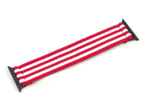 Load image into Gallery viewer, Red &amp; White Striped Elastic Apple Watch Band
