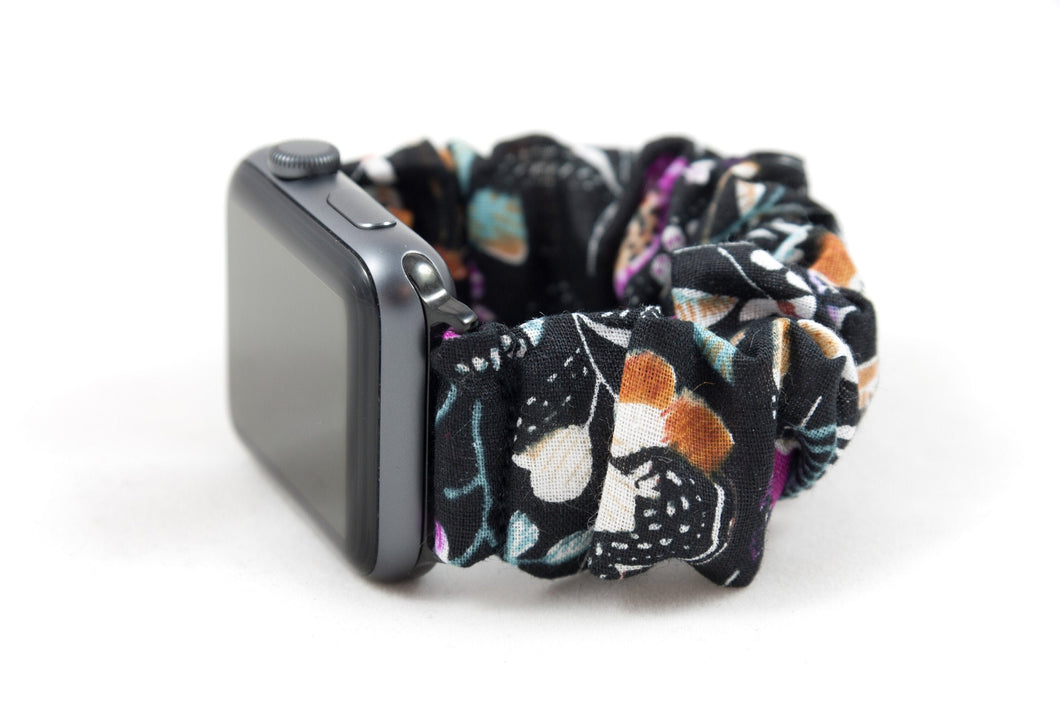 Exotic Floral Apple Watch Scrunchie Band