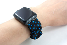 Load image into Gallery viewer, Blue Polka Dot Apple Watch Scrunchie Band - 38mm 42mm / 40mm 44mm Series 1 - 6 &amp; SE
