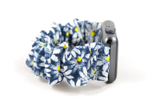 Load image into Gallery viewer, Blue Daisy Apple Watch Scrunchie Band
