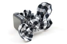 Load image into Gallery viewer, B&amp;W Gingham Apple Watch Scrunchie Band with Top Knot Bow - 38mm 42mm / 40mm 44mm Series 1 - 6, SE

