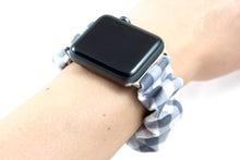 Load image into Gallery viewer, Grey Gingham Apple Watch Scrunchie Band
