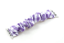 Load image into Gallery viewer, Purple Gingham Apple Watch Scrunchie Band - 38mm 42mm / 40mm 44mm Series 1 - 6 &amp; SE
