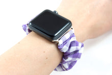 Load image into Gallery viewer, Purple Gingham Apple Watch Scrunchie Band - 38mm 42mm / 40mm 44mm Series 1 - 6 &amp; SE
