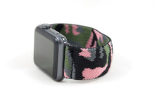 Load image into Gallery viewer, Pink Camo Elastic Apple Watch Band
