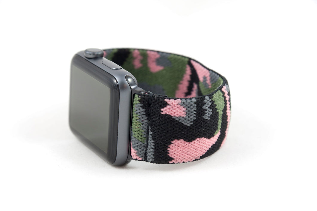 Pink Camo Elastic Apple Watch Band