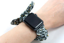 Load image into Gallery viewer, Daisy Apple Watch Scrunchie Band with Top Knot Bow
